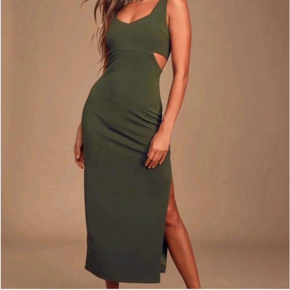 Green midi dress